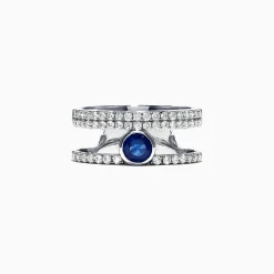 Effy Jewelry Royale Bleu 14K White Gold Diamond and Sapphire Ring, 1.06 TCW | Rings