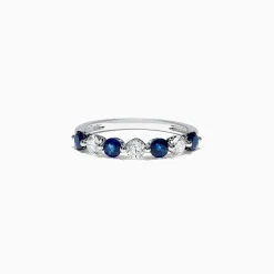 BH MULTI Royale Bleu 14K White Gold Blue Sapphire and Diamond Ring, 0.96 TCW | Rings