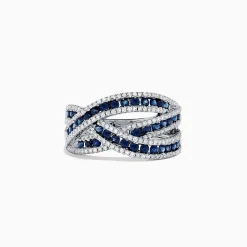 BH Multi Royale Bleu 14K White Gold Sapphire and Diamond Ring, 1.43 TCW | Rings