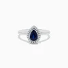 BH Multi Royale Bleu 14K White Gold Sapphire and Diamond Pear Shaped Ring | Rings