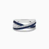 Effy Jewelry Royale Bleu 14K White Gold Blue Sapphire and Diamond Cris Cross Ring | Rings