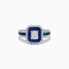 Effy Jewelry Royale Bleu 14k White Gold Blue Sapphire and Diamond Ring | Rings