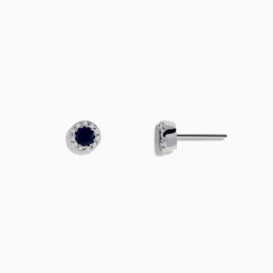 Effy Jewelry Royale Bleu 14K White Gold Sapphire u0026 Diamond Stud Earrings, 0.47 TCW | Earrings