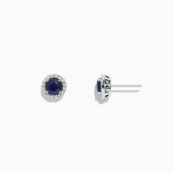 Effy Jewelry Royale Bleu 14K White Gold Sapphire u0026 Diamond Stud Earrings, 1.27 TCW | Earrings