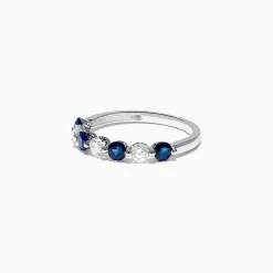 BH MULTI Royale Bleu 14K White Gold Blue Sapphire and Diamond Ring, 0.96 TCW | Rings