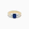 Effy Jewelry Royale Bleu 14K Yellow u0026 White Gold Blue Sapphire and Diamond Ring, 1.46 TCW | Rings