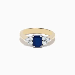 Effy Jewelry Royale Bleu 14K Yellow u0026 White Gold Blue Sapphire and Diamond Ring, 1.46 TCW | Rings