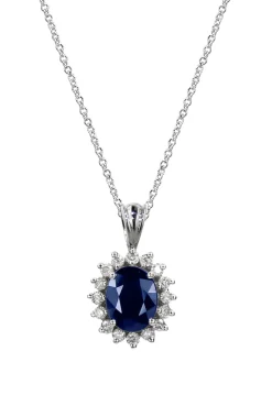Effy Jewelry Royalty 14K White Gold Blue Sapphire and Diamond Pendant, 2.29 TCW | Necklaces & Pendants