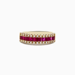 Effy Jewelry Ruby Royal 14K Yellow Gold Princess Cut Ruby Band, 1.46 TCW | Rings