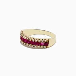 Effy Jewelry Ruby Royal 14K Yellow Gold Princess Cut Ruby Band, 1.46 TCW | Rings