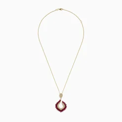 Effy Jewelry Ruby Royal Yellow Gold Ruby and Diamond Statement Pendant, 4.88 TCW | Necklaces & Pendants
