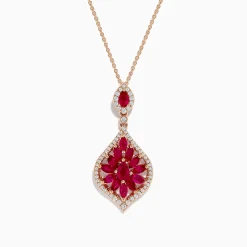 Effy Jewelry Ruby Royale 14K Rose Gold Ruby and Diamond Pendant | Necklaces & Pendants