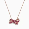 Effy Jewelry Ruby Royale 14K Rose Gold Ruby Diamond Bow Pendant, 1.94 TCW | Necklaces & Pendants