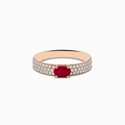 Effy Jewelry Ruby Royale 14K Rose Gold Ruby and Diamond Ring | Rings