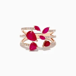 Effy Jewelry Ruby Royale 14K Rose Gold Ruby and Diamond Ring | Rings