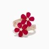 Effy Jewelry Ruby Royale 14K Rose Gold Ruby and Diamond Floral Ring | Rings