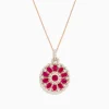 BH Multi Ruby Royale 14K Rose Gold Ruby and Diamond Mandala Pendant | Necklaces & Pendants