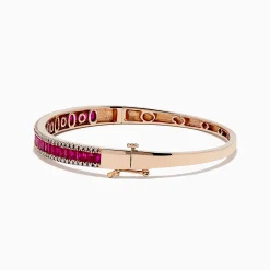 Effy Jewelry Ruby Royale 14K Rose Gold Ruby and Diamond Bangle, 3.93 TCW | Bracelets