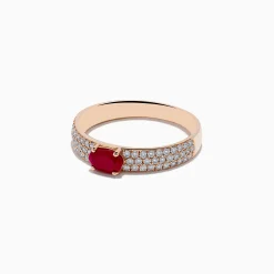 Effy Jewelry Ruby Royale 14K Rose Gold Ruby and Diamond Ring | Rings