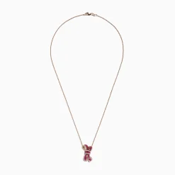 Effy Jewelry Ruby Royale 14K Rose Gold Ruby Diamond Bow Pendant, 1.94 TCW | Necklaces & Pendants