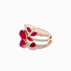 Effy Jewelry Ruby Royale 14K Rose Gold Ruby and Diamond Ring | Rings