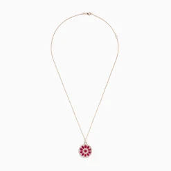 BH Multi Ruby Royale 14K Rose Gold Ruby and Diamond Mandala Pendant | Necklaces & Pendants