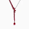 BH Multi Ruby Royale 14K White Gold Ruby and Diamond Statement Necklace 11.80 TCW | Necklaces & Pendants