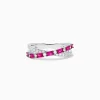 BH Multi Ruby Royale 14K White Gold Ruby and Diamond Crossover Band | Rings