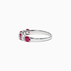 Effy Jewelry Ruby Royale 14K White Gold Ruby and Diamond Stacking Band, 1.39 TCW | Rings