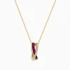 Effy Jewelry Ruby Royale 14K Yellow Gold Ruby and Diamond Crossover Pendant | Necklaces & Pendants