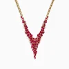 Effy Jewelry Ruby Royale 14K Yellow Gold V Shape Ruby Statement Necklace, 9.87 TCW | Necklaces & Pendants