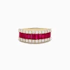 Effy Jewelry Ruby Royale 14K Yellow Gold Baguette Cut Ruby and Diamond Band | Rings