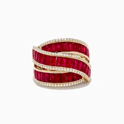Effy Jewelry Ruby Royale 14K Yellow Gold Ruby and Diamond Ring | Rings