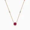 Effy Jewelry Ruby Royale 14K Yellow Gold Ruby and Diamond Station Necklace, 1.11 TCW | Necklaces & Pendants