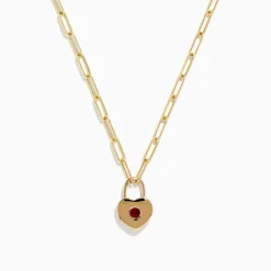 Effy Jewelry Ruby Royale 14K Yellow Gold Ruby Heart Locket Necklace | Necklaces & Pendants