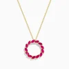 Effy Jewelry Ruby Royale 14K Yellow Gold Marquise Cute Ruby Circle Pendant | Necklaces & Pendants