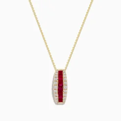 Effy Jewelry Ruby Royale 14K Yellow Gold Ruby and Diamond Pendant | Necklaces & Pendants