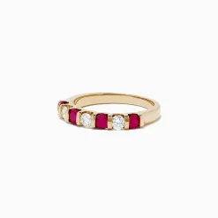 BH Multi Ruby Royale 14K Yellow Gold Ruby and Diamond Band, 0.82 TCW | Rings