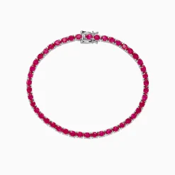 BH Multi Ruby Royale Sterling Silver Ruby Tennis Bracelet, 6.99 TCW | Bracelets