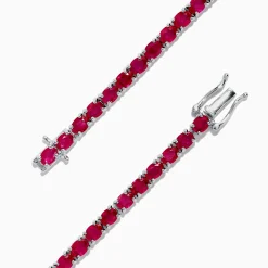 BH Multi Ruby Royale Sterling Silver Ruby Tennis Bracelet, 6.99 TCW | Bracelets