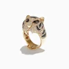 Effy Jewelry Safari 14k Yellow Gold Black and White Diamond Tiger Ring, 1.85 TCW | Rings