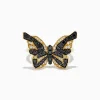 Effy Jewelry Safari 14K Yellow Gold Black u0026 White Diamond Butterfly Ring | Rings
