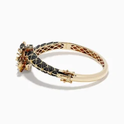 BH Multi Safari 14K Yellow Gold Black Diamond Dragon Bangle | Bracelets