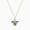 BH Multi Safari 14K Yellow Gold Blue and White Diamond Bee Pendant | Necklaces & Pendants
