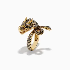 Effy Jewelry Safari 14K Yellow Gold Brown Diamond Dragon Ring | Rings