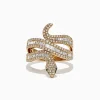 Effy Jewelry Safari 14K Yellow Gold Diamond Snake Ring, 0.95 TCW | Rings