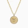 BH Multi Safari 14K Yellow Gold Diamond Lions Head Pendant | Necklaces & Pendants