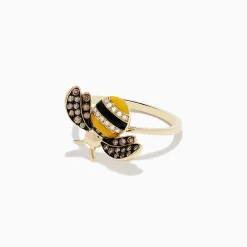 BH Multi Safari 14K Yellow Gold Diamond and Enamel Bee Ring | Rings