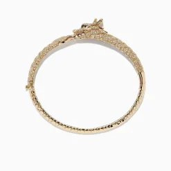 Effy Jewelry Safari 14K Yellow Gold Diamond Dragon Bangle, 1.83 TCW | Bracelets