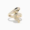 Effy Jewelry Safari 14K Yellow Gold Emerald and Diamond Snake Ring | Rings